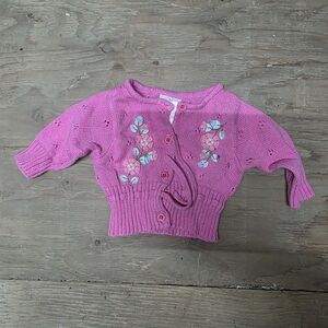 Nannette Pink Floral Knit Sweater